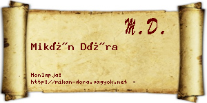 Mikán Dóra névjegykártya